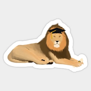 Graduation Lion Sticker